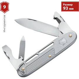 Нож перочинный VICTORINOX SYNERGY ALOX (0.8216.26) 93мм серебристый