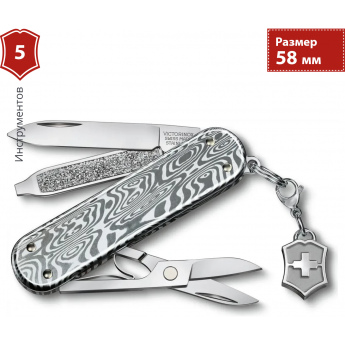 Нож VICTORINOX CLASSIC SD BRILLIANT DAMAST 0.6221.34 Нож VICTORINOX CLASSIC SD BRILLIANT DAMAST 0.6221.34